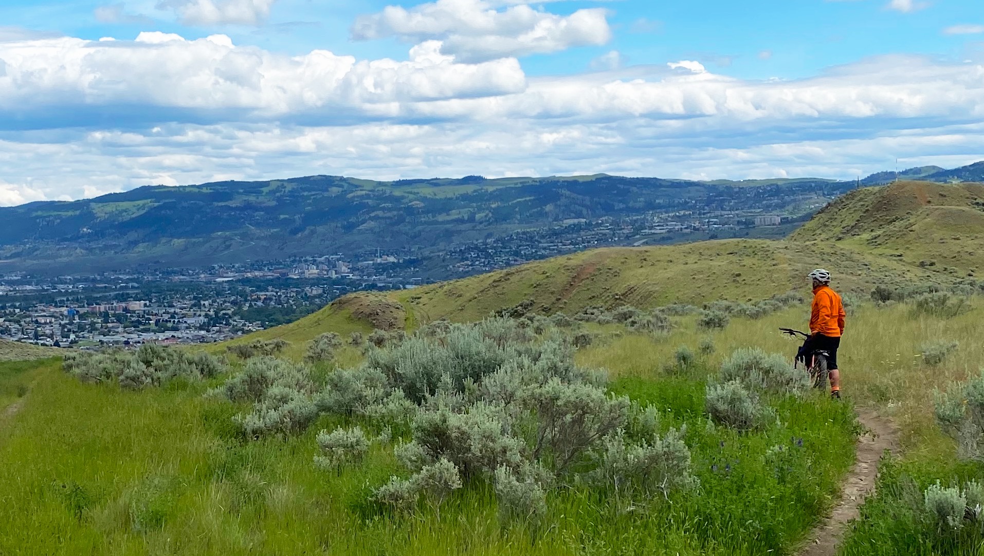 Cyclist on Lazy Boy Trail, Okanagan