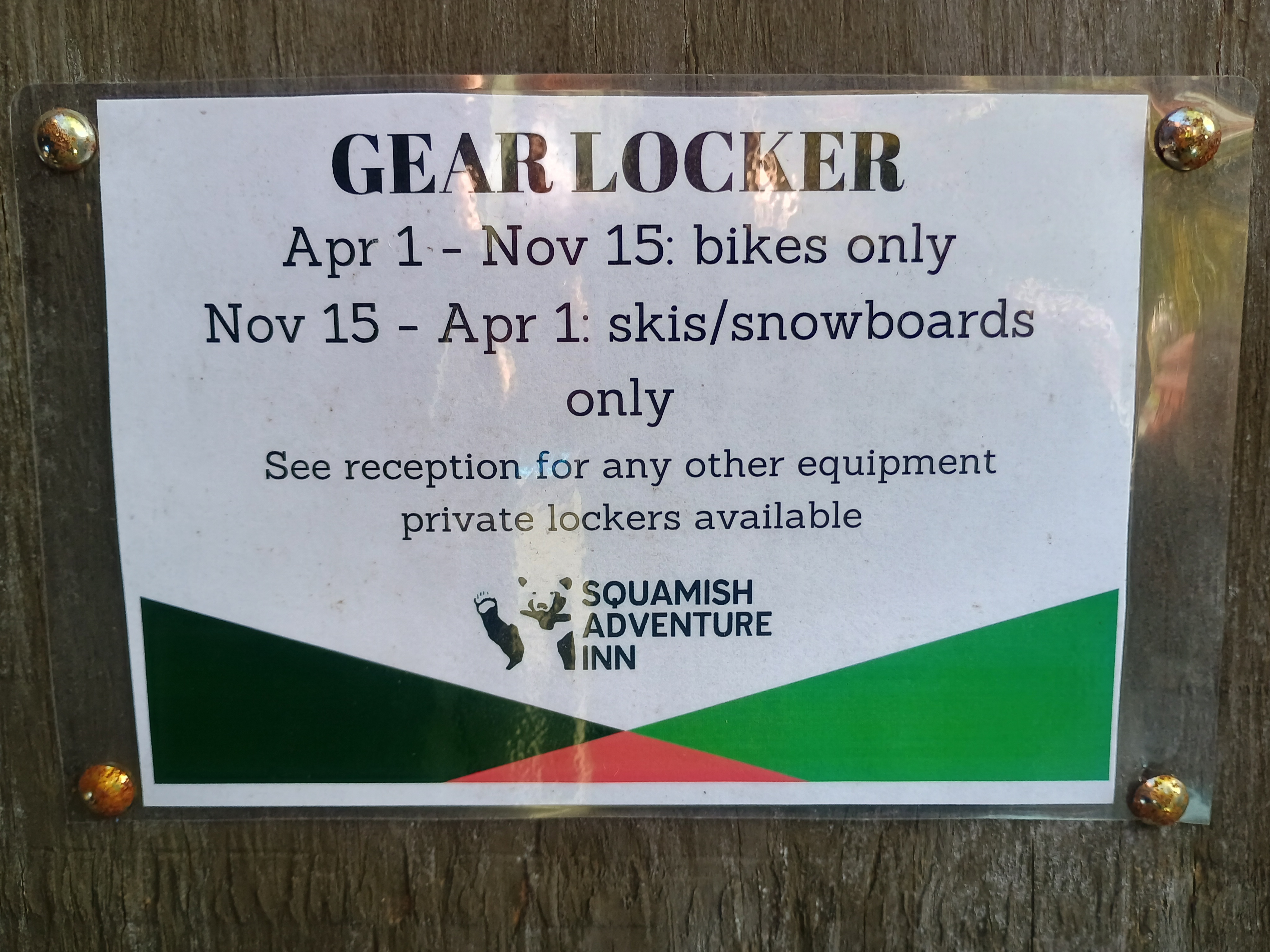 Bike locker at Squamish Adventure Inn