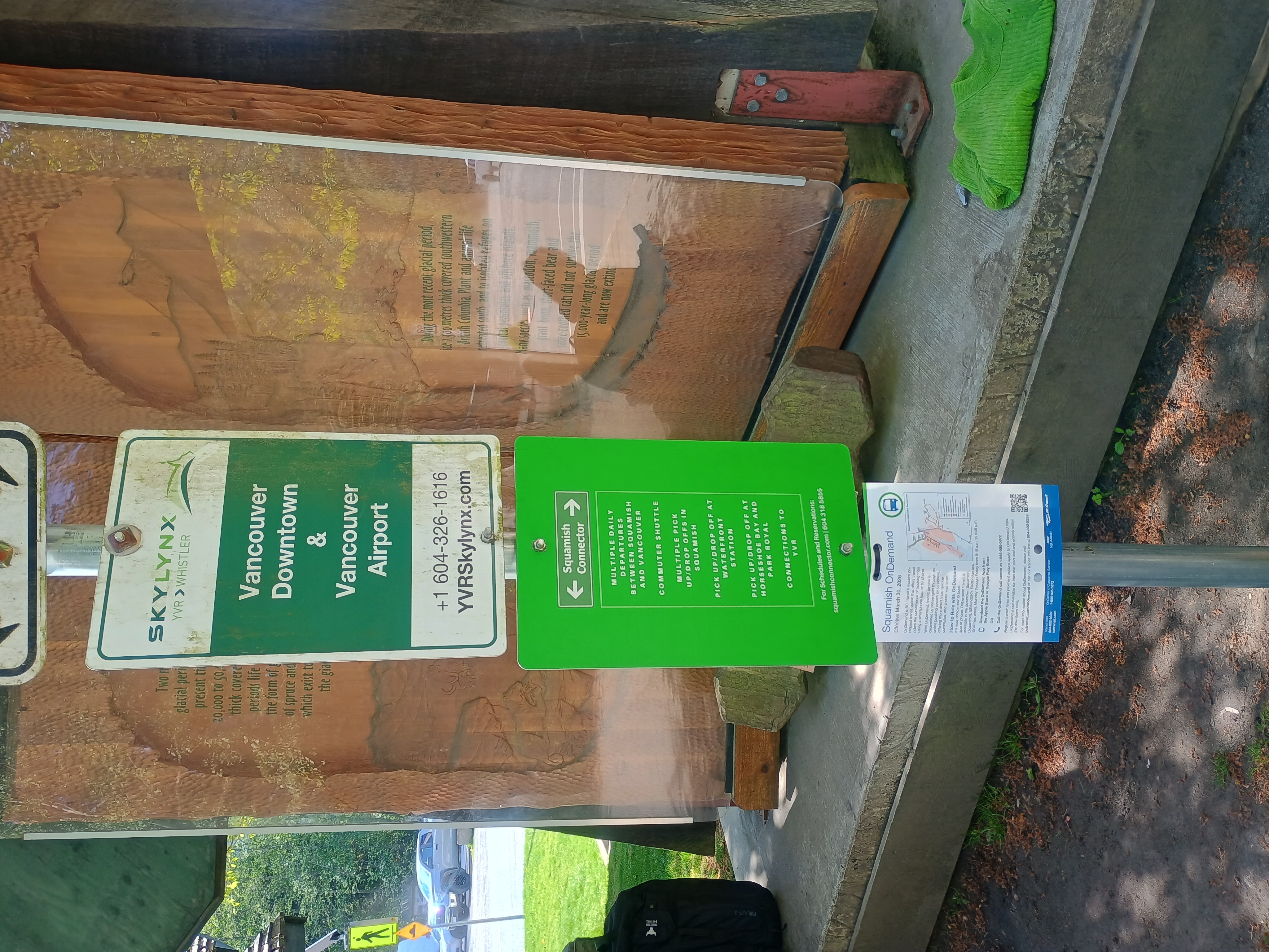 Bus stop sign in Squamish